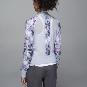 Lightweight Floral-Print Active Jacket - White & Pink